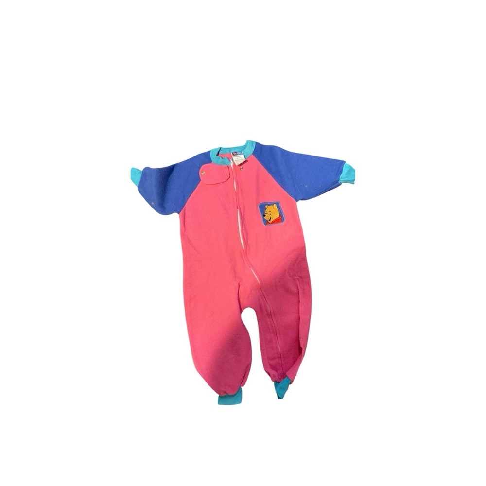 Vintage Winnie The Pooh Footie Fleece Pajamas Size 2T